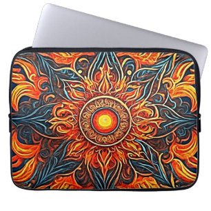 Pastel Psychedelic Art - Visionary Mandala Laptop Sleeve