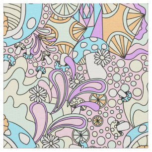pastel psychedelic on pink fabric