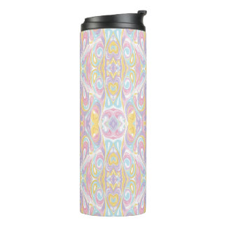 Pastel Psychedelic Pattern | Groovy Liquid Marble Thermal Tumbler