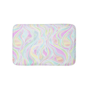 Pastel Psychedelic Stained Glass Abstract Bath Mat