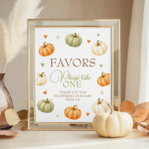 Pastel Pumpkin 8x10 Favour Table Display Sign
