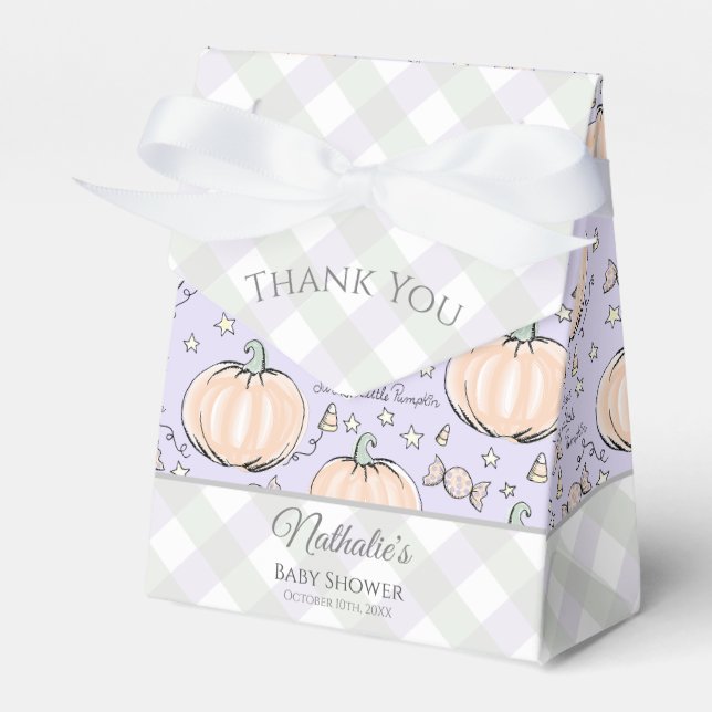 Pastel Pumpkin Autumn Favour Box (Front Side)