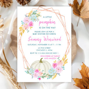 Pastel Pumpkin Confetti Baby Shower Invitation
