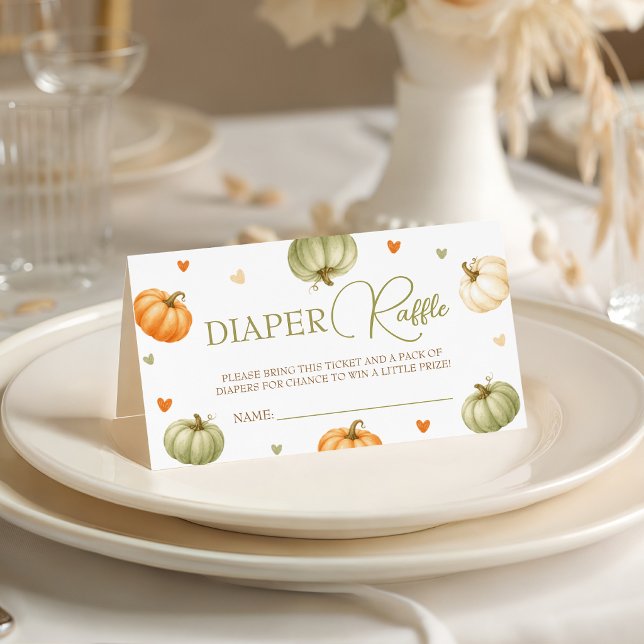 Pastel Pumpkin Diaper Raffle Ticket Cards (Creator Uploaded)