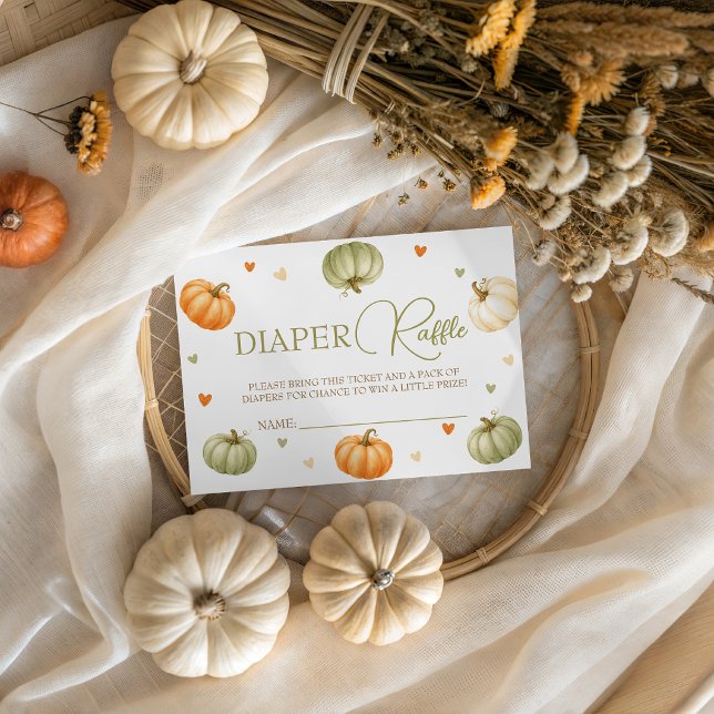 Pastel Pumpkin Diaper Raffle Ticket Cards (Creator Uploaded)