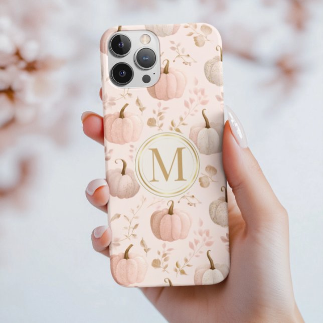 Pastel Pumpkin Monogram – Personalised Initial Case-Mate iPhone Case (Creator Uploaded)