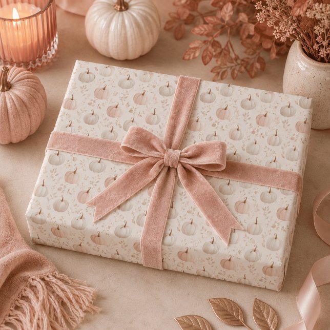 Pastel Pumpkin Monogram – Personalised Initial Wrapping Paper (Creator Uploaded)