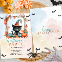 Pastel Pumpkin Patch Black Cat Halloween Party