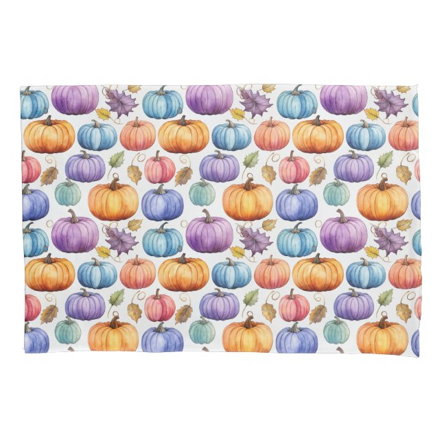 Pastel Pumpkin Pattern Pillowcase Set (Front-Left)
