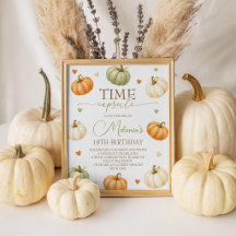 Pastel Pumpkin Time Capsule Table Sign