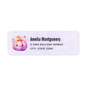 Pastel Pumpkin with Stars Cute Dreamy Address Return Address Label