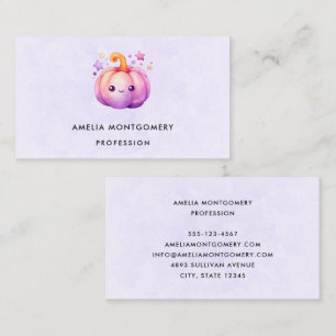 Pastel Pumpkin with Stars Cute Dreamy Vibe Business Card