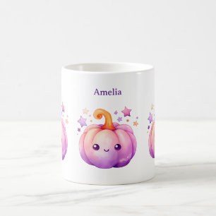 Pastel Pumpkin with Stars Cute Dreamy Vibe Coffee Mug