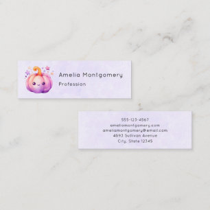 Pastel Pumpkin with Stars Cute Dreamy Vibe Mini Business Card
