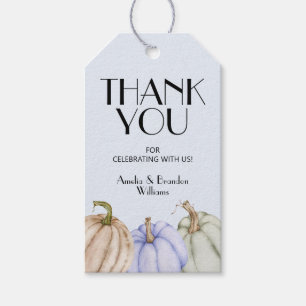 Pastel Pumpkins Blue Baby Shower Favour Gift Tags