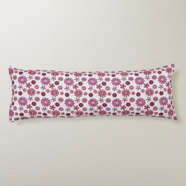 Pastel Purple Abstract Flower pattern Body Cushion (Back)