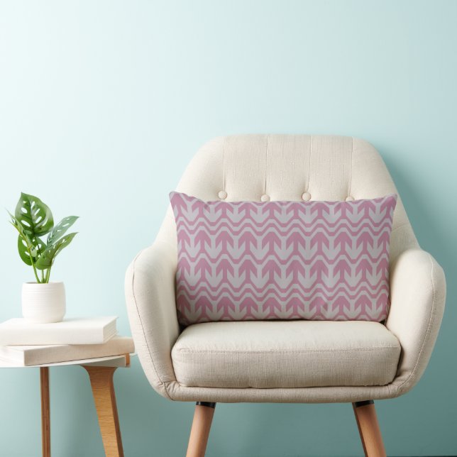Pastel Purple and Blue Double Wave Pattern Lumbar Cushion (Chair)