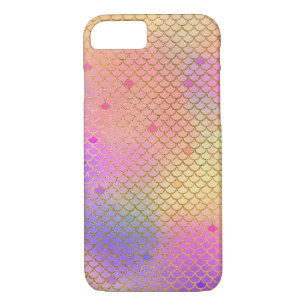 Pastel Purple and Orange Mermaid Scales Pattern iPhone 8/7 Case