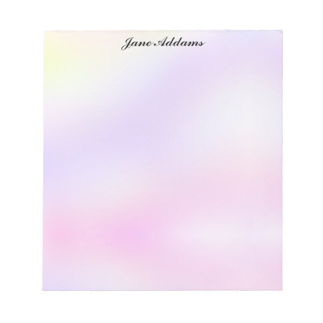 Pastel Purple and Pink Stationery Notepad (Front)