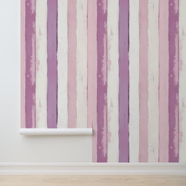 Pastel Purple and White Stripes Wallpaper (Application)