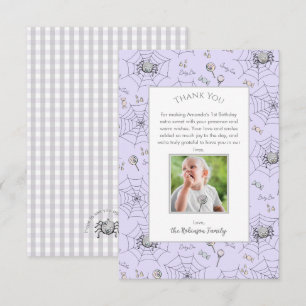 Pastel Purple Baby Boo Halloween Thank You Card