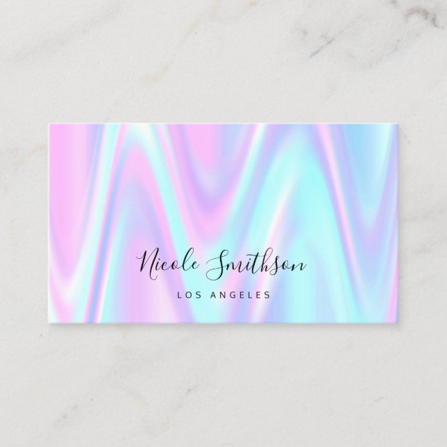 pastel purple blue design business card (Front)