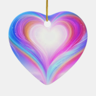 Pastel Purple + Blue on a Beautiful Valentine Tree Ceramic Ornament