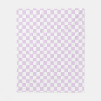 Pastel Purple Chequered Pattern Chequerboard Check Fleece Blanket