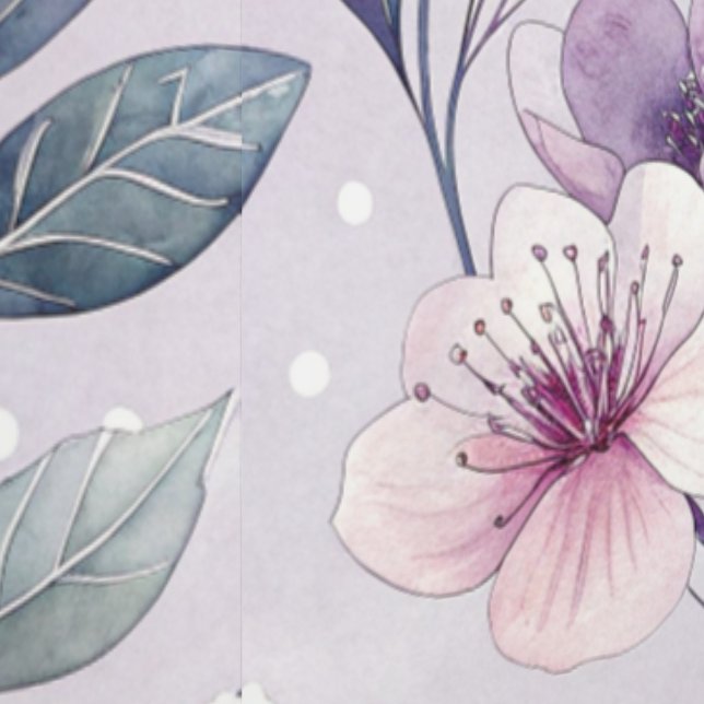Pastel Purple Colour Floral Pattern Wallpaper (Seam)