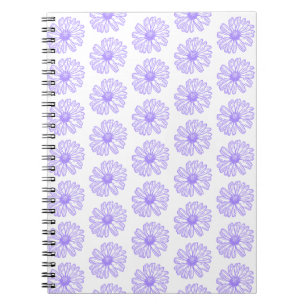 Pastel Purple Daisy Flower Print, Hippie Floral Notebook