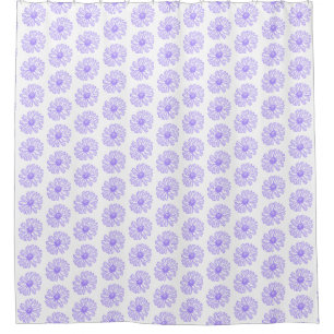 Pastel Purple Daisy Flower Print, Hippie Floral Shower Curtain