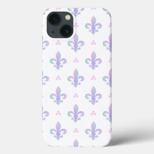Pastel Purple Fleur De Lis iPhone / iPad case