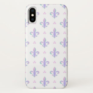 Pastel Purple Fleur De Lis iPhone / iPad case