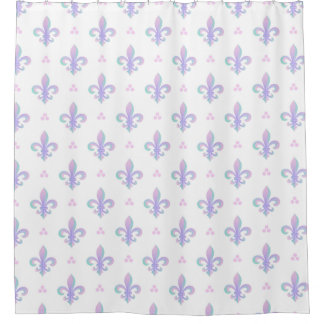 Pastel Purple Fleur De Lis Shower Curtain