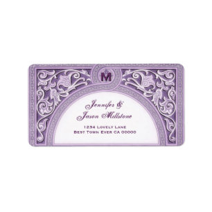 PASTEL PURPLE Floral Arch Wedding Address Label