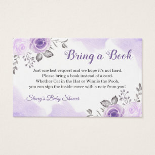 Pastel Purple Floral Baby Shower Book Request