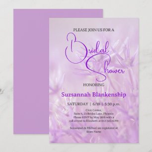 Pastel Purple Floral Background Bridal Shower  Invitation
