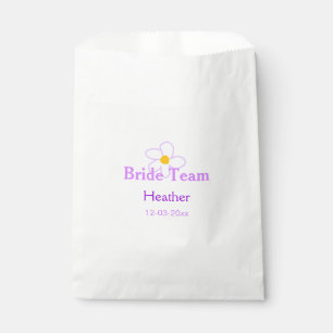 Pastel purple flower bridesmaid bride team boho mo favour bag