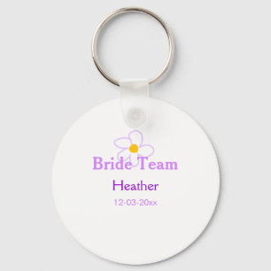Pastel purple flower bridesmaid bride team boho mo key ring