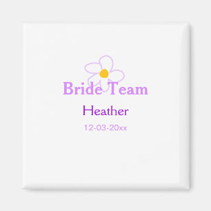 Pastel purple flower bridesmaid bride team boho mo magnet