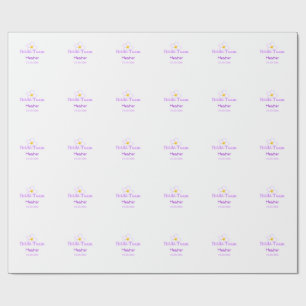 Pastel purple flower bridesmaid bride team boho mo wrapping paper