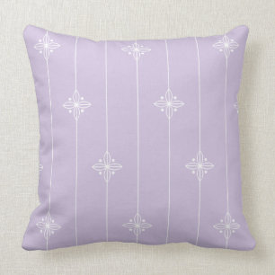 Pastel Purple Geometric Floral Pattern Cushion
