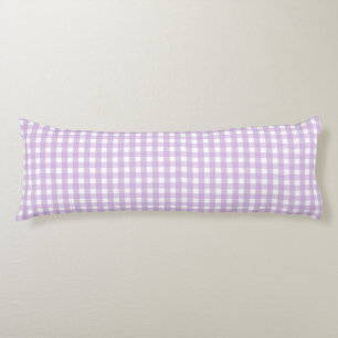 Pastel Purple Gingham Pattern Body Cushion