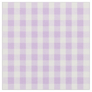 Pastel Purple Gingham Pattern Fabric