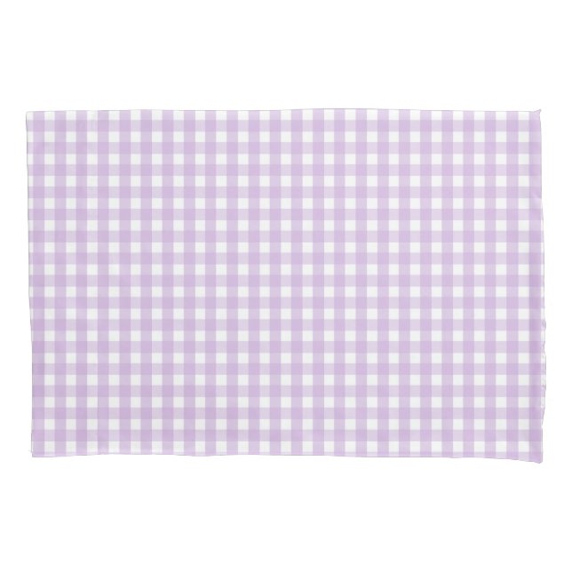 Pastel Purple Gingham Pattern Pillowcase (Front)