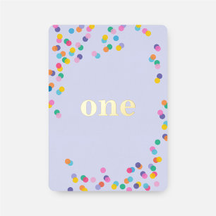 Pastel Purple Girl First Birthday Confetti Gold Fo