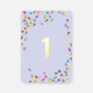 Pastel Purple Girl's First Birthday Confetti Gold