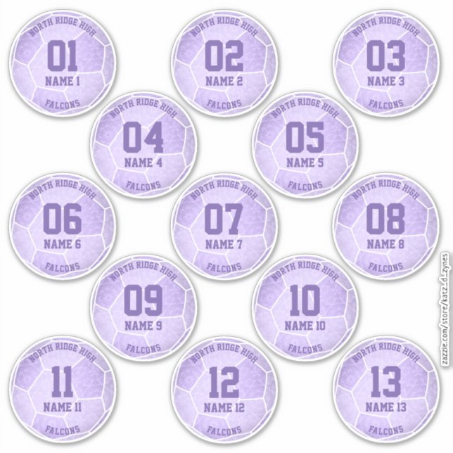 pastel purple girly soccer birthday party favours (Front)