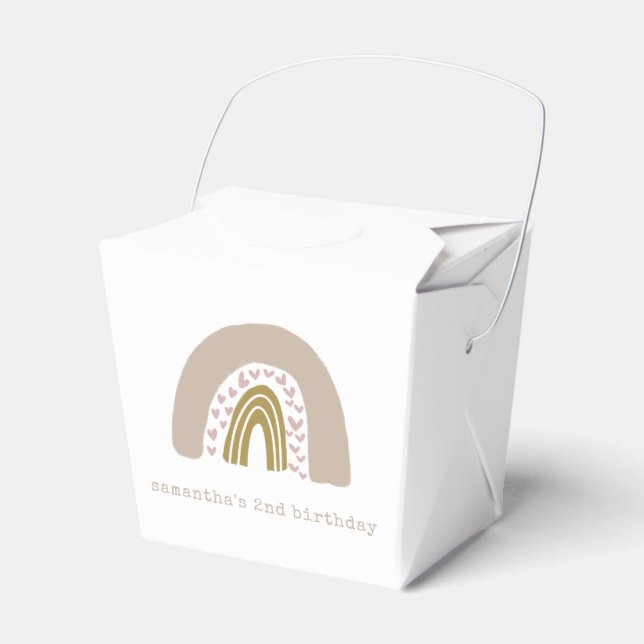 Pastel Purple Gold Watercolor Rainbow Birthday Favour Box (Front Side)