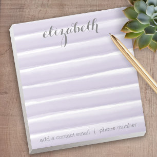 Pastel Purple & Grey Stripes Women's Office Suite Notepad